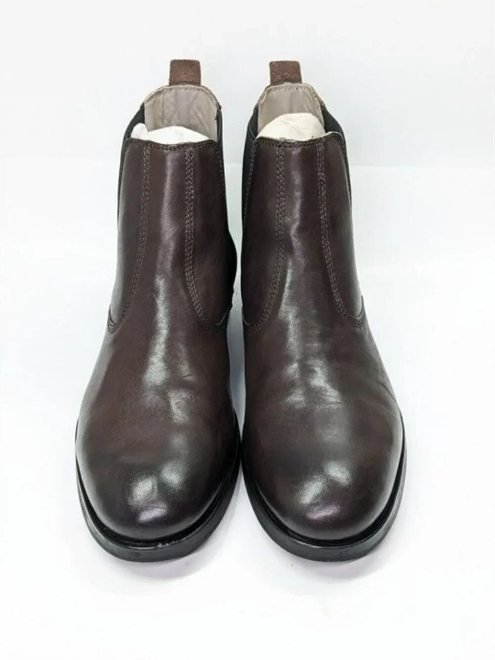 AllSaints Men's Gus Pull On Chelsea Boots Brown Distressed Leather Size 45